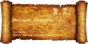 Metzger Klaudia névjegykártya